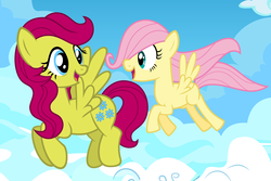 Size: 7860x5251 | Tagged: safe, artist:austiniousi, fluttershy, oc, g4, absurd resolution, cute, filly, parent