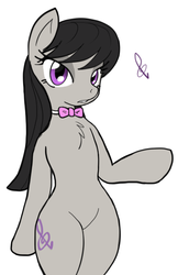 Size: 401x617 | Tagged: safe, artist:reiduran, octavia melody, earth pony, pony, semi-anthro, g4, bipedal, chest fluff, female, hind legs, hips, legs together, simple background, solo, white background