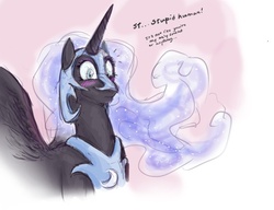 Size: 952x731 | Tagged: safe, nightmare moon, pony, g4, blushing, female, solo, tsundere, tsundere moon