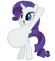 Size: 544x598 | Tagged: safe, edit, vector edit, rarity, pony, unicorn, g4, bipedal, open mouth, pregnant, pregnant edit, simple background, solo, standing, vector, white background