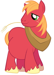 Size: 655x917 | Tagged: safe, big macintosh, earth pony, pony, g4, big pregintosh, circle tool, male, male pregnancy, pregnant, pregnant edit, show accurate, smiling, solo, stallion, vector