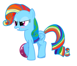 Size: 1404x1200 | Tagged: safe, artist:drumblastingquilava, rainbow dash, g4, alternate hairstyle, ball, female, makeup, rarity hair, simple background, solo, transparent background, vector