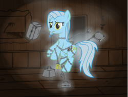 Size: 1190x908 | Tagged: safe, artist:evil-dec0y, oc, oc only, oc:ghost, earth pony, ghost, pony, a christmas carol, chains, crossover, female, jacob marley, mare, ponified, solo