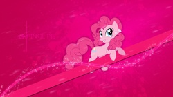 Size: 1920x1080 | Tagged: safe, artist:lugiadriel14, pinkie pie, g4, ponytail, text, vector, wallpaper