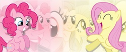 Size: 720x300 | Tagged: safe, fluttershy, pinkie pie, g4, andrea libman, banner