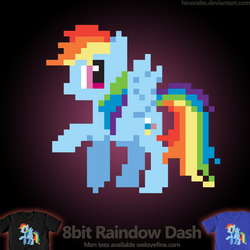 Size: 1299x1299 | Tagged: safe, artist:hinoraito, rainbow dash, g4, clothes, pixel art, t-shirt, welovefine