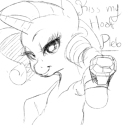 Size: 500x500 | Tagged: safe, artist:idlecum, rarity, pony, g4, ring, sketch, solo