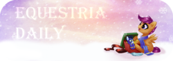 Size: 1000x350 | Tagged: safe, artist:rizcifra, scootaloo, soarin', equestria daily, g4, banner