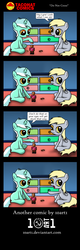 Size: 900x2824 | Tagged: safe, artist:10art1, derpy hooves, lyra heartstrings, g4, blocks, comic, derp, filly, origin story, scrunchy face