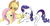 Size: 1302x688 | Tagged: safe, artist:mcsadat, applejack, fluttershy, rarity, earth pony, pegasus, pony, unicorn, g4, :o, bite mark, biting, butt bite, ear bite, female, floppy ears, lesbian, nom, prone, ship:appleshy, ship:flarijack, ship:flarity, shipping, smiling, trio