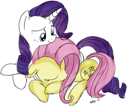 Size: 841x700 | Tagged: safe, artist:mcsadat, fluttershy, rarity, g4, female, lesbian, ship:flarity, shipping