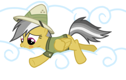 Size: 1423x900 | Tagged: safe, artist:drumblastingquilava, daring do, pony, g4, blushing, cloud, female, simple background, solo, transparent background, vector