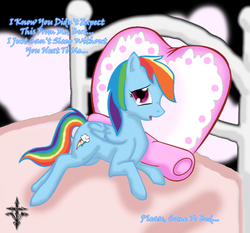 Size: 1024x953 | Tagged: safe, artist:thelunauranwolf, rainbow dash, pegasus, pony, g4, bed, female, mare, solo