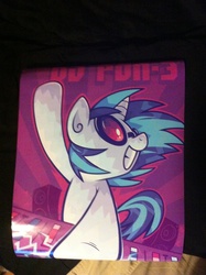 Size: 1936x2592 | Tagged: safe, dj pon-3, vinyl scratch, g4, irl, merchandise, photo, poster, welovefine