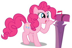 Size: 5330x3570 | Tagged: safe, artist:abydos91, pinkie pie, earth pony, pony, g4, female, mailbox, simple background, solo, transparent background, vector