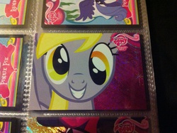 Size: 2592x1936 | Tagged: safe, derpy hooves, pony, g4, foil cards, irl, merchandise, photo, vector