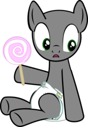 Size: 2000x2895 | Tagged: safe, oc, oc only, pony, g4, wonderbolts academy, colt, diaper, foal, lollipop, male, open mouth, simple background, solo, template