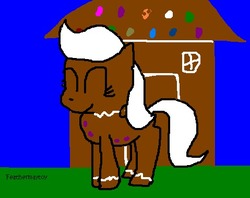 Size: 479x379 | Tagged: safe, artist:feathermaytoy, oc, oc only, 30 minute art challenge, gingerbread (food)