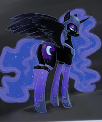 Size: 853x1024 | Tagged: safe, artist:justpony, edit, nightmare moon, g4, butt, clothes, plot, stockings, stupid sexy nightmare moon