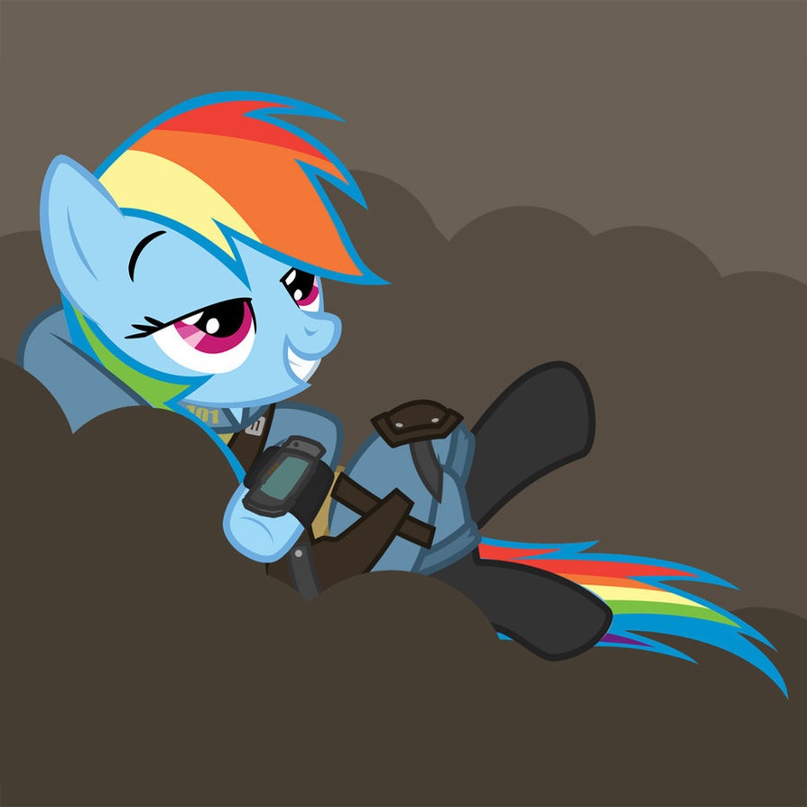 safe, <b>rainbow</b> dash, <b>pony</b>, g4, cloud, fallout, female, solo.