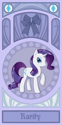 Size: 500x1000 | Tagged: safe, artist:roslik, rarity, pony, g4, banner, female, modern art, nouveau, ribbon, solo