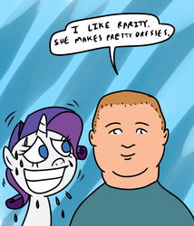 Size: 600x700 | Tagged: safe, artist:corwin, rarity, human, g4, bobby hill, crossover, king of the hill