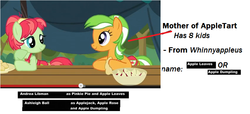 Size: 844x386 | Tagged: safe, edit, edited screencap, screencap, apple dumpling, apple leaves, apple family reunion, g4, apple family member