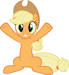 Size: 5000x5440 | Tagged: safe, artist:fehlung, applejack, earth pony, pony, g4, absurd resolution, female, hug, simple background, sitting, solo, transparent background, vector