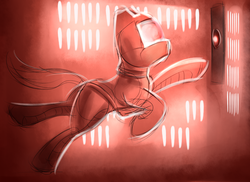 Size: 1100x800 | Tagged: safe, artist:cheshiresdesires, pony, 2001: a space odyssey, david bowman, hal 9000, ponified, spacesuit