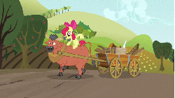 Size: 576x324 | Tagged: safe, screencap, apple bloom, bull, apple family reunion, g4, animated, female