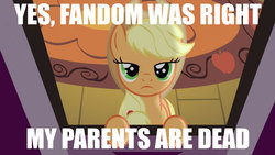 Size: 1280x720 | Tagged: safe, applejack, apple family reunion, g4, applejack's parents, image macro