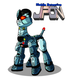 Size: 1084x1272 | Tagged: safe, artist:cynos-zilla, pony, jiban, kidou keiji jiban, metal heroes, mobile detective jiban, ponified, simple background, solo, transparent background