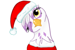 Size: 600x400 | Tagged: safe, artist:umiaq, gilda, griffon, g4, christmas, christmas ponies, female, hat, one eye closed, santa hat, simple background, solo, transparent background, wink