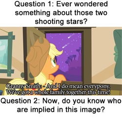 Size: 500x500 | Tagged: safe, applejack, g4, meta, shooting stars, text