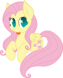 Size: 4003x4946 | Tagged: safe, fluttershy, pegasus, pony, g4, absurd resolution, female, lying down, mare, prone, simple background, tongue out, transparent background