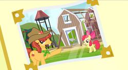 Size: 1174x649 | Tagged: safe, screencap, apple bloom, half baked apple, earth pony, pony, apple family reunion, g4, my little pony: friendship is magic, season 3, apple family member, female, filly, foal, male, stallion