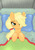 Size: 900x1270 | Tagged: safe, artist:joakaha, applejack, g4, bed, bed mane, messy mane