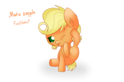 Size: 1024x683 | Tagged: safe, artist:extradan, applejack, earth pony, pony, apple family reunion, g4, baby, baby pony, babyjack, ear scratch, filly, foal