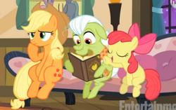 Size: 396x248 | Tagged: safe, screencap, apple bloom, applejack, granny smith, apple family reunion, g4