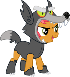 Size: 900x992 | Tagged: safe, artist:birthofthepheonix, babs seed, earth pony, pony, g4, animal costume, big babs wolf, clothes, costume, female, simple background, solo, transparent background, vector, wolf costume
