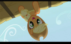 Size: 1680x1028 | Tagged: safe, screencap, applejack, apple family reunion, g4, letterboxing, youtube caption