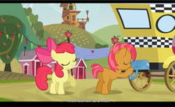 Size: 1680x1028 | Tagged: safe, screencap, apple bloom, babs seed, apple family reunion, g4, butt, letterboxing, plot, youtube caption