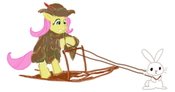 Size: 900x475 | Tagged: safe, artist:artofandy, angel bunny, fluttershy, g4, lord of the rings, radagast, the hobbit