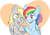 Size: 629x438 | Tagged: safe, artist:jadeyarts, derpy hooves, rainbow dash, pegasus, pony, g4, female, lesbian, mare, ship:derpydash, shipping