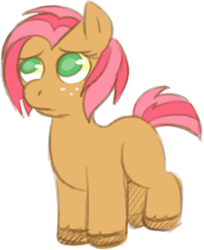 Size: 337x413 | Tagged: safe, artist:jadeyarts, babs seed, earth pony, pony, g4, female, filly, simple background, solo, white background