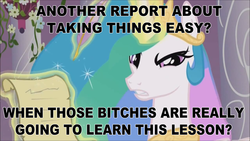 Size: 1280x720 | Tagged: safe, princess celestia, pony, g4, bitchlestia, female, solo