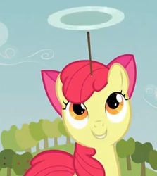 Size: 300x336 | Tagged: safe, screencap, apple bloom, earth pony, pony, apple family reunion, g4, cropped, female, filly, plate, plate spinning, solo