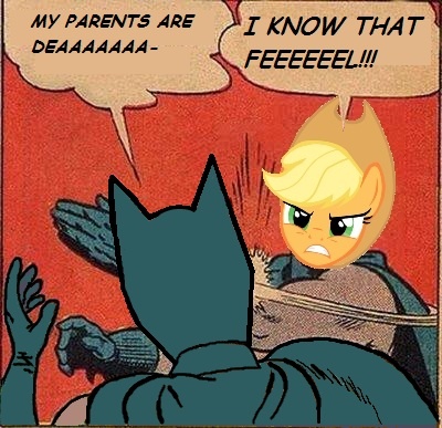 Applejack Batmare #191067 - safe, applejack, g4, applejack's parents, batman, image macro ...