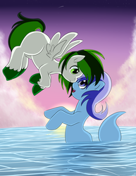 Size: 2550x3300 | Tagged: safe, artist:quila111, minuette, oc, merpony, pegasus, pony, g4, ocean