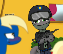 Size: 3124x2665 | Tagged: safe, artist:ajmstudios, oc, oc only, unnamed oc, gun, police, ponyville police, swat